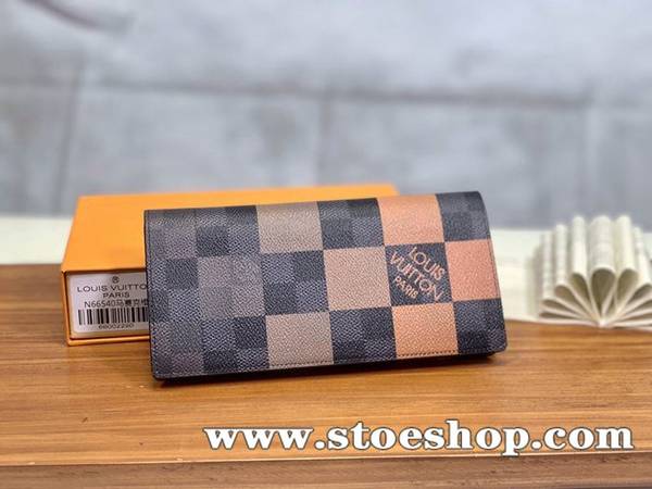 高仿精品 lv西裝長錢夾 馬賽克橙
