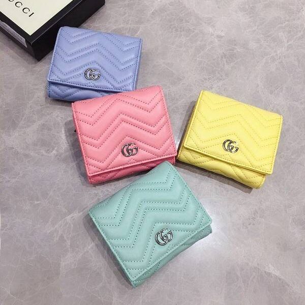 奢侈品1：1Gucci短錢包,零錢包Gucci2020春夏馬卡龍新色～短式錢包 零錢包 雙G相連 輕巧可愛最時尚 598629 xxqb10264