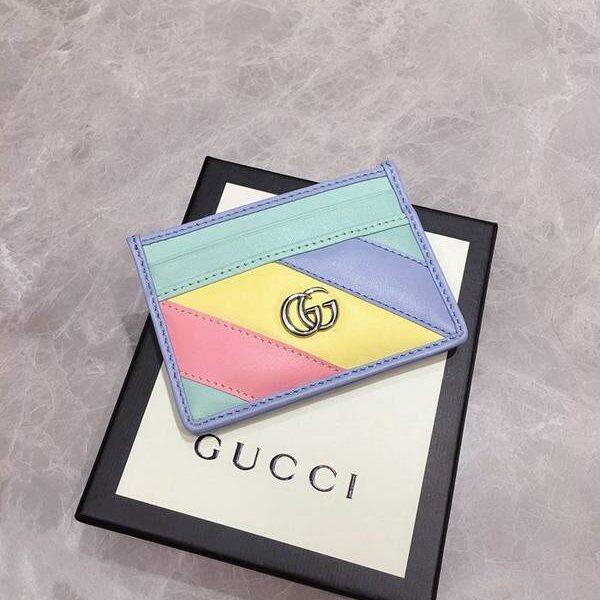 高仿精品Gucci卡包名片夾Gucci2020春夏馬卡龍新色 卡包名片夾雙G相連 型號：443127 xxqb10266