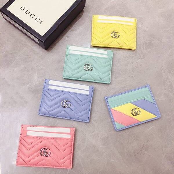 原版A貨Gucci卡包名片夾Gucci2020春夏馬卡龍新色 卡包名片夾雙G相連 型號：443127 xxqb10268