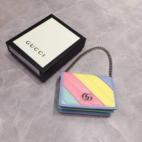 a貨Gucci卡包名片夾Gucci2020春夏馬卡龍新色 卡包名片夾 配可拆卸鏈條 625693 xxqb10271