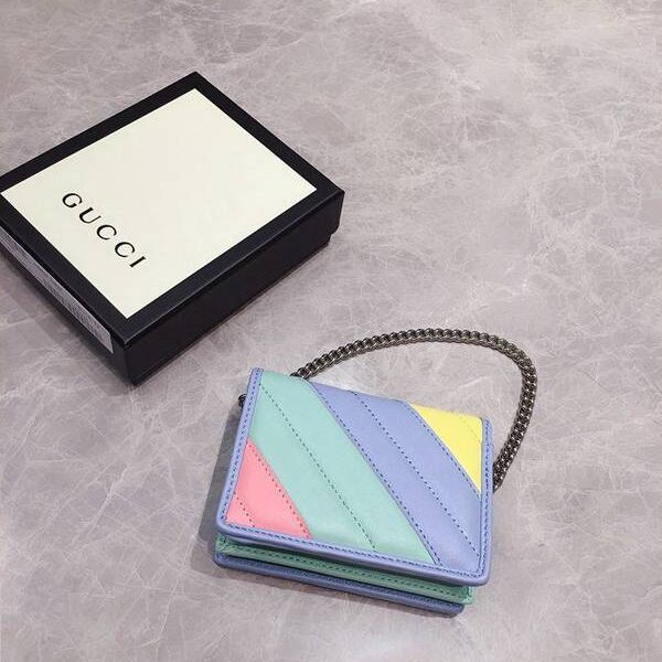 a貨Gucci卡包名片夾Gucci2020春夏馬卡龍新色 卡包名片夾 配可拆卸鏈條 625693 xxqb10271
