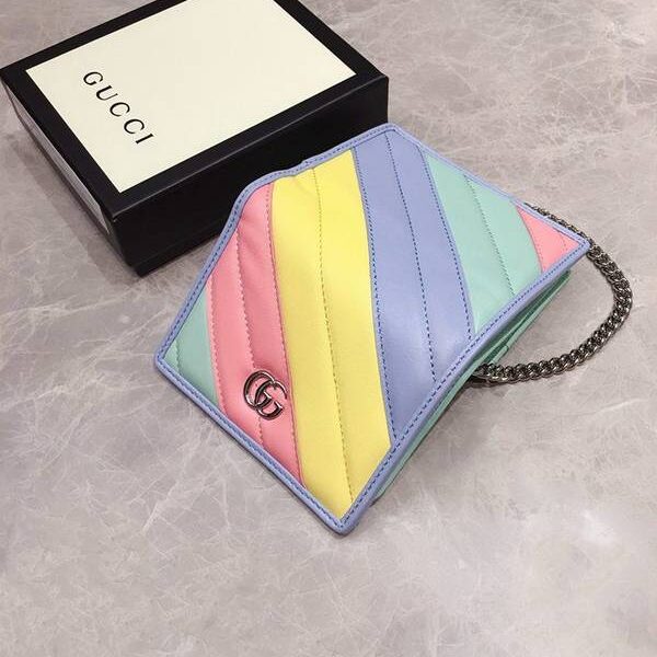 a貨Gucci卡包名片夾Gucci2020春夏馬卡龍新色 卡包名片夾 配可拆卸鏈條 625693 xxqb10271