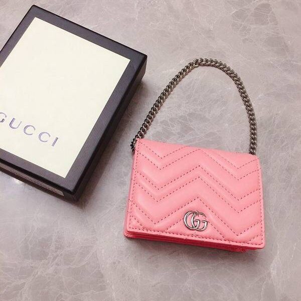 高仿Gucci卡包名片夾Gucci2020春夏馬卡龍新色 卡包名片夾 配可拆卸鏈條 625693 xxqb10274