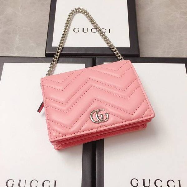 高仿Gucci卡包名片夾Gucci2020春夏馬卡龍新色 卡包名片夾 配可拆卸鏈條 625693 xxqb10274