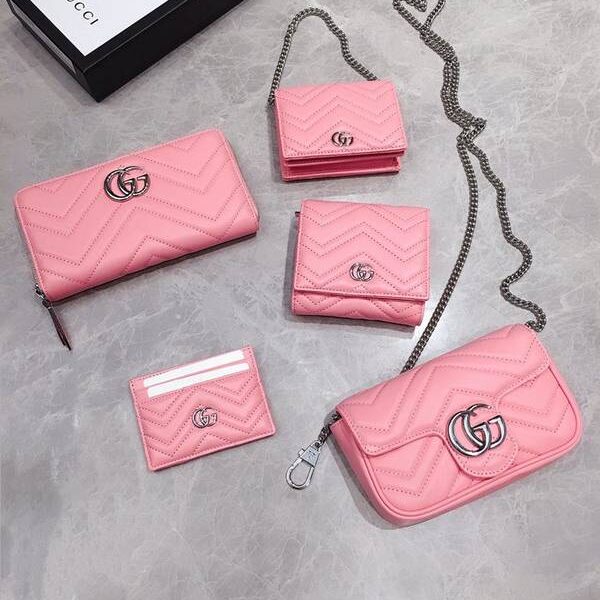 高仿Gucci卡包名片夾Gucci2020春夏馬卡龍新色 卡包名片夾 配可拆卸鏈條 625693 xxqb10274