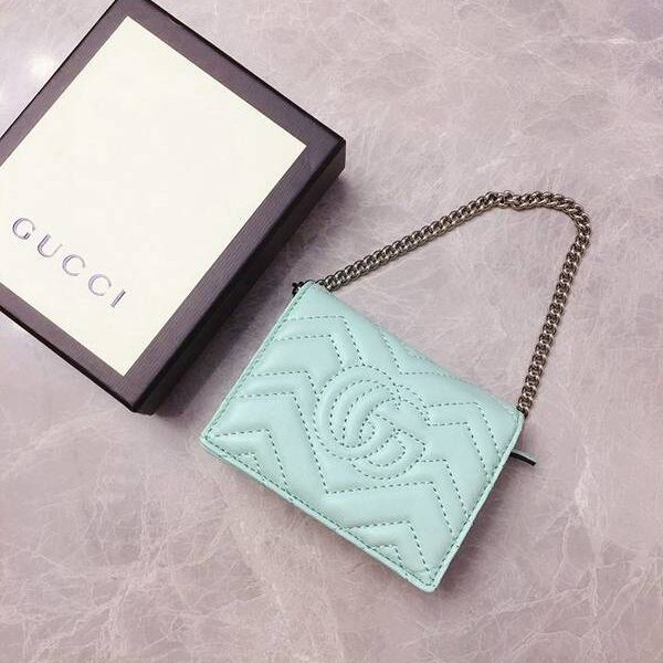 原單Gucci卡包名片夾Gucci2020春夏馬卡龍新色 卡包名片夾 配可拆卸鏈條 625693 xxqb10275