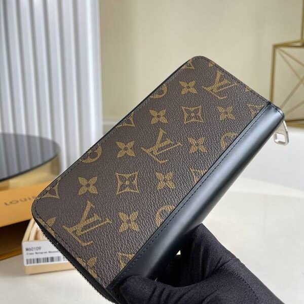 高仿包lv長錢包,拉鏈錢包路易威登M60109 Zippy 拉鏈豎款錢夾 Monogram Macassar 帆布材質 xxqb10481