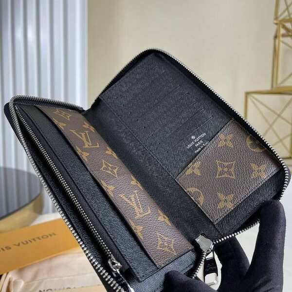 高仿包lv長錢包,拉鏈錢包路易威登M60109 Zippy 拉鏈豎款錢夾 Monogram Macassar 帆布材質 xxqb10481