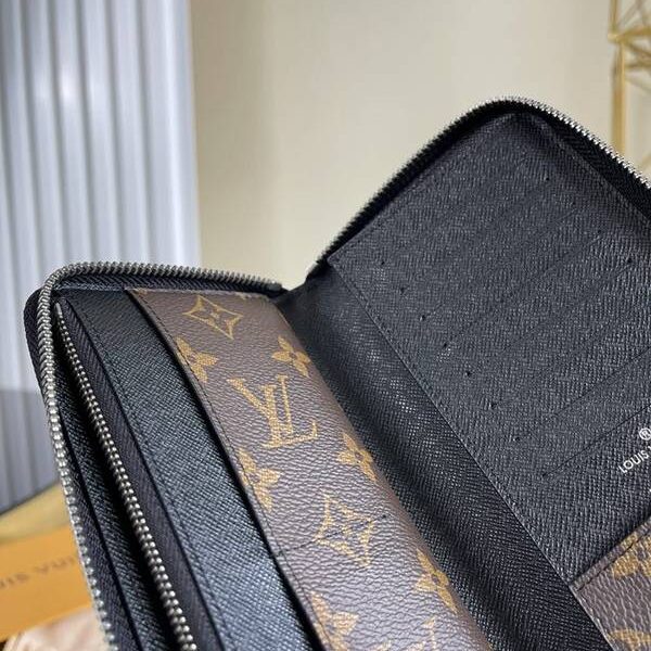 高仿包lv長錢包,拉鏈錢包路易威登M60109 Zippy 拉鏈豎款錢夾 Monogram Macassar 帆布材質 xxqb10481