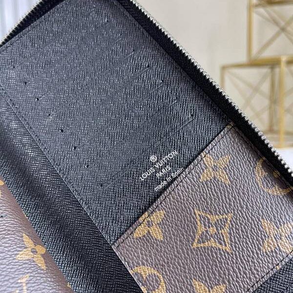 高仿包lv長錢包,拉鏈錢包路易威登M60109 Zippy 拉鏈豎款錢夾 Monogram Macassar 帆布材質 xxqb10481