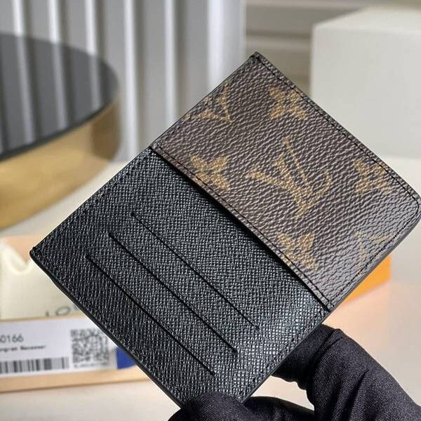 頂級高仿lv名片夾Monogram Macassar帆布