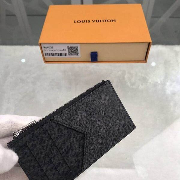 高仿精品lv卡包名片夾路易威登M64038黑花 海外特供(專櫃貨) Coin卡夾 存放硬幣零錢 xxqb10492