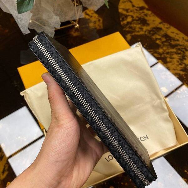 頂級高仿包包lv長錢包,拉鏈錢包路易威登M6385N 黑色 水波紋全拉環繞拉鏈錢夾 xxqb10552