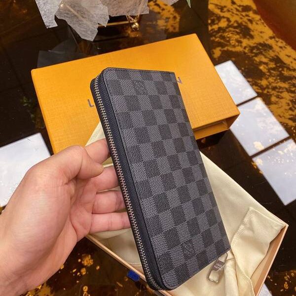 原單奢侈品lv長錢包,拉鏈錢包路易威登N63077 黑格 Zippy大號錢夾 xxqb10554