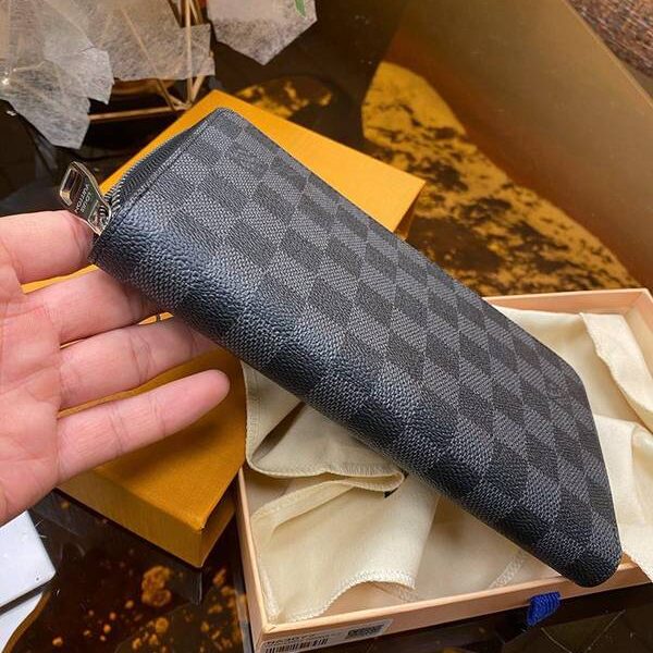 原單奢侈品lv長錢包,拉鏈錢包路易威登N63077 黑格 Zippy大號錢夾 xxqb10554