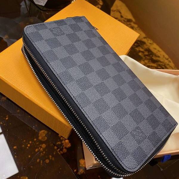 原單奢侈品lv長錢包,拉鏈錢包路易威登N63077 黑格 Zippy大號錢夾 xxqb10554