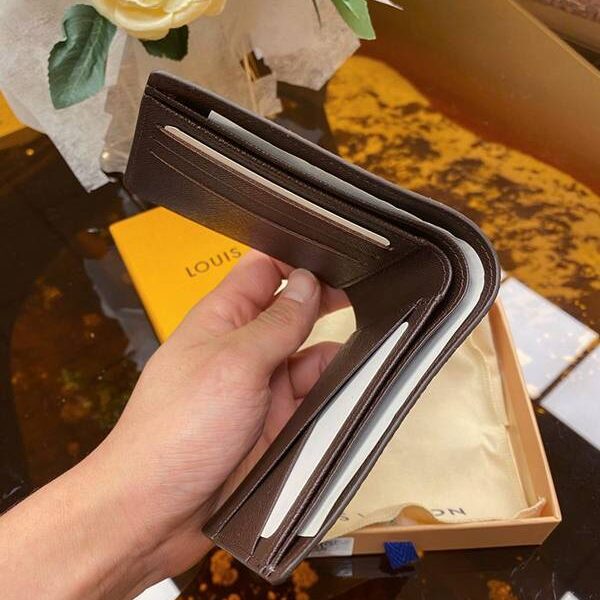 高仿包臺灣lv短錢包路易威登N60895 啡格 短錢夾 xxqb10558