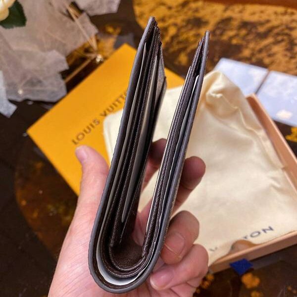 高仿包臺灣lv短錢包路易威登N60895 啡格 短錢夾 xxqb10558