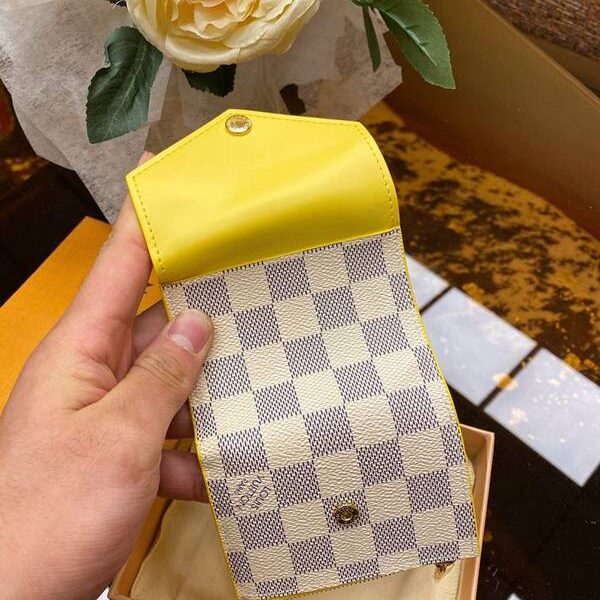 高仿lv短錢包路易威登N60220 白格黃色！ZOé 錢夾 短錢包xxqb10582