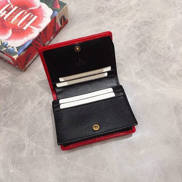 高仿精品推薦gucci卡包名片夾古馳2019早秋系列煥新詮釋GG Marmont系列小卡包 573811 黑，米白，杏拼黑xxqb10596