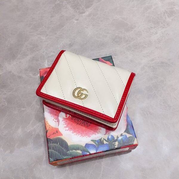 頂級高仿gucci卡包名片夾古馳2019早秋系列煥新詮釋GG Marmont系列小卡包 573811 黑，米白，杏拼黑xxqb10598