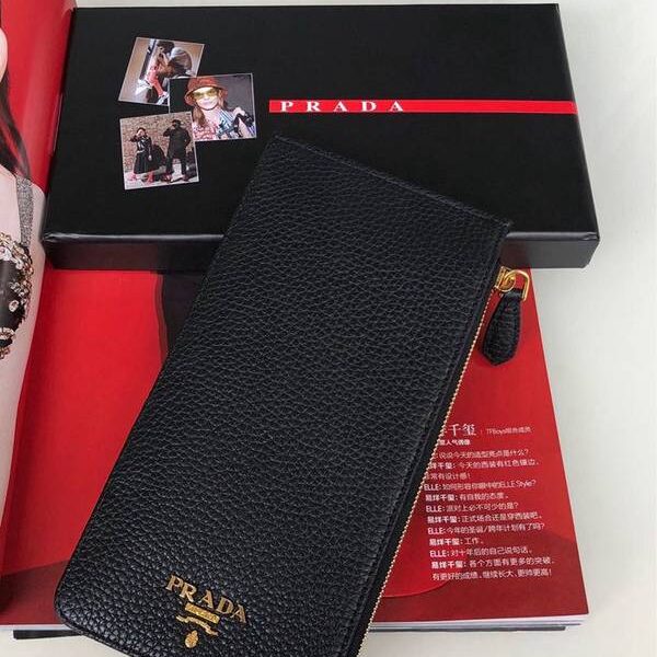 原單複製prada卡包名片夾Prada鹿皮卡包，黑色，男女通用款，28個卡位xxqb10669