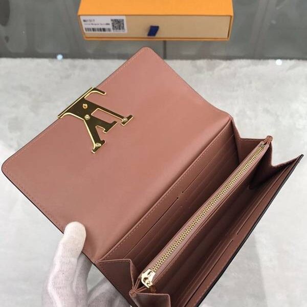 高仿精品lv長錢包路易威登M61317裸粉海外特供（專櫃貨）鏡面小牛皮材質的優雅錢夾xxqb10700