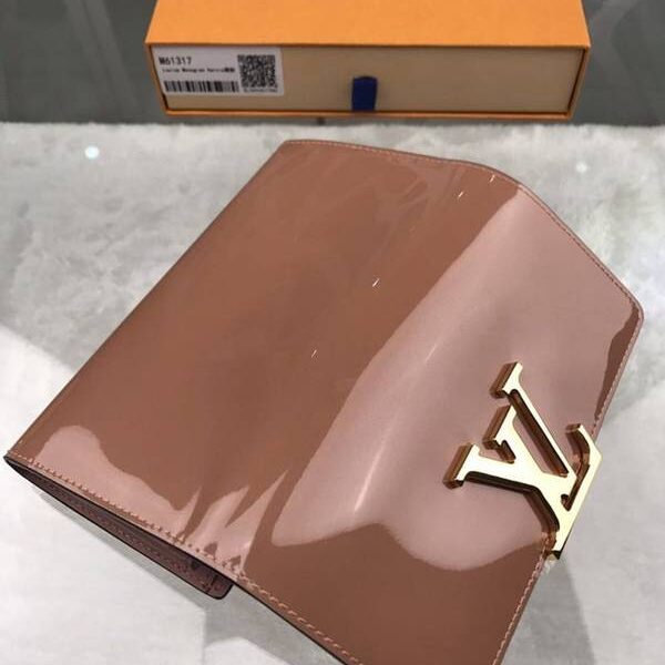 高仿精品lv長錢包路易威登M61317裸粉海外特供（專櫃貨）鏡面小牛皮材質的優雅錢夾xxqb10700