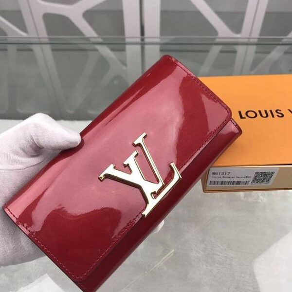 最高等級lv長錢包路易威登M61317棗紅海外特供（專櫃貨）鏡面小牛皮材質的優雅錢夾 xxqb10703