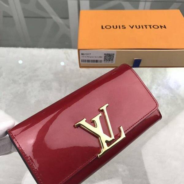 最高等級lv長錢包路易威登M61317棗紅海外特供（專櫃貨）鏡面小牛皮材質的優雅錢夾 xxqb10703