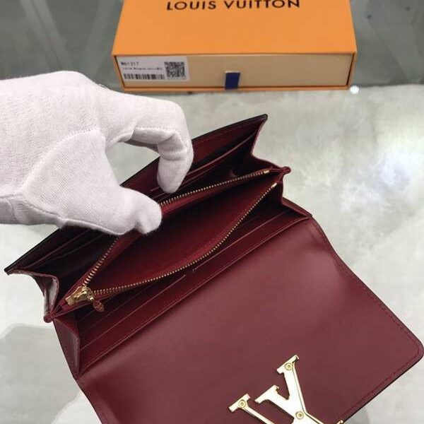 最高等級lv長錢包路易威登M61317棗紅海外特供（專櫃貨）鏡面小牛皮材質的優雅錢夾 xxqb10703