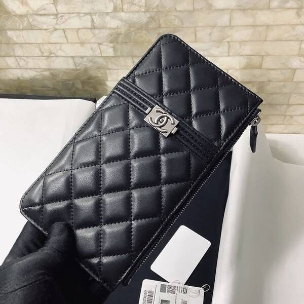頂級原單chanel手機包挎包chanel 2020新品 經典款進口羊皮和球紋菱格紋雙C Boy手機包 卡包 1482xxqb10928