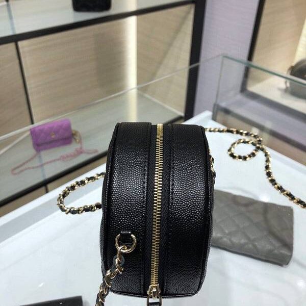 頂級高仿chanel挎包chanel 2020秋冬款圓餅鏈條包 魚子醬牛皮 尺寸12cm AP1805Yxxqb10937