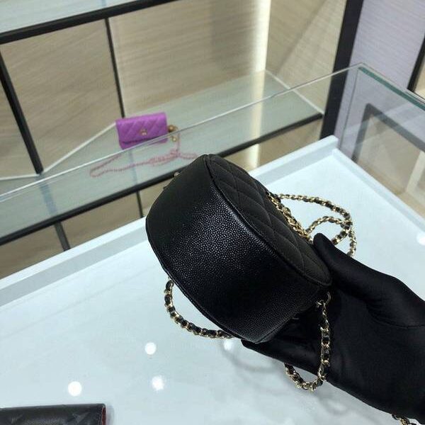 頂級高仿chanel挎包chanel 2020秋冬款圓餅鏈條包 魚子醬牛皮 尺寸12cm AP1805Yxxqb10937