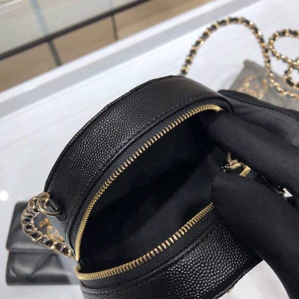 頂級高仿chanel挎包chanel 2020秋冬款圓餅鏈條包 魚子醬牛皮 尺寸12cm AP1805Yxxqb10937