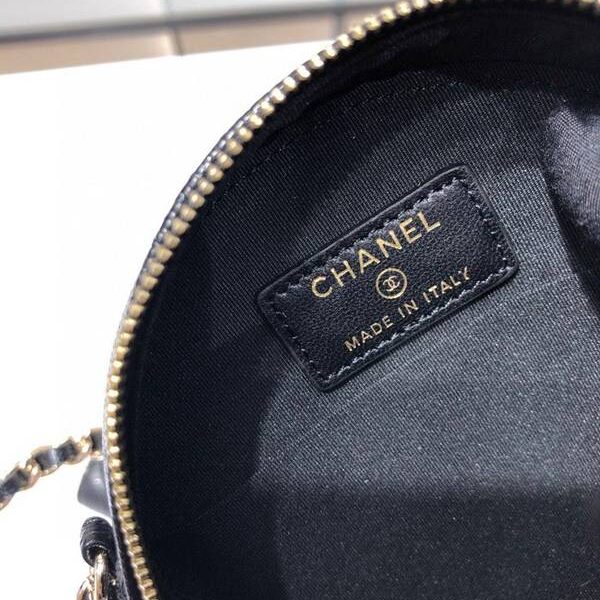 頂級高仿chanel挎包chanel 2020秋冬款圓餅鏈條包 魚子醬牛皮 尺寸12cm AP1805Yxxqb10937