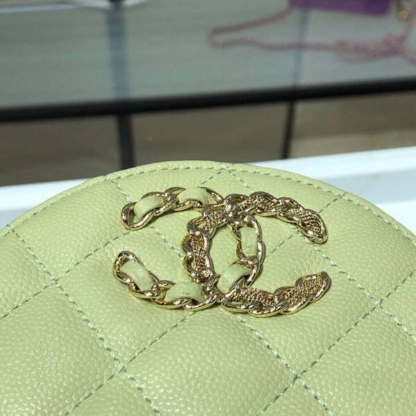 奢侈品a貨chanel挎包chanel 2020秋冬款圓餅鏈條包 魚子醬牛皮 尺寸12cm AP1805Yxxqb10938