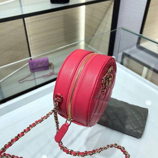 高仿精品chanel挎包chanel 2020秋冬款圓餅鏈條包 魚子醬牛皮 尺寸12cm AP1805Yxxqb10939