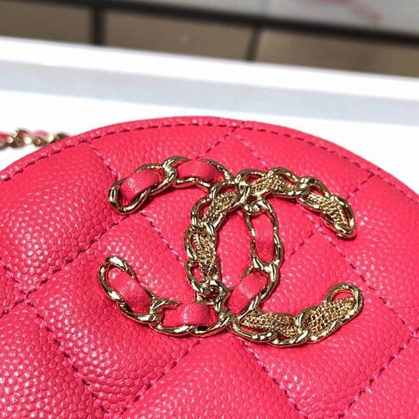 高仿精品chanel挎包chanel 2020秋冬款圓餅鏈條包 魚子醬牛皮 尺寸12cm AP1805Yxxqb10939