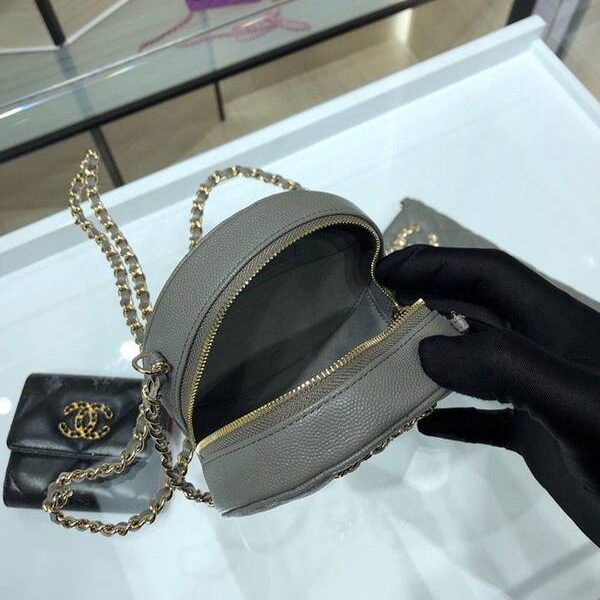 高仿包包chanel挎包chanel 2020秋冬款圓餅鏈條包 魚子醬牛皮 尺寸12cm AP1805Yxxqb10940