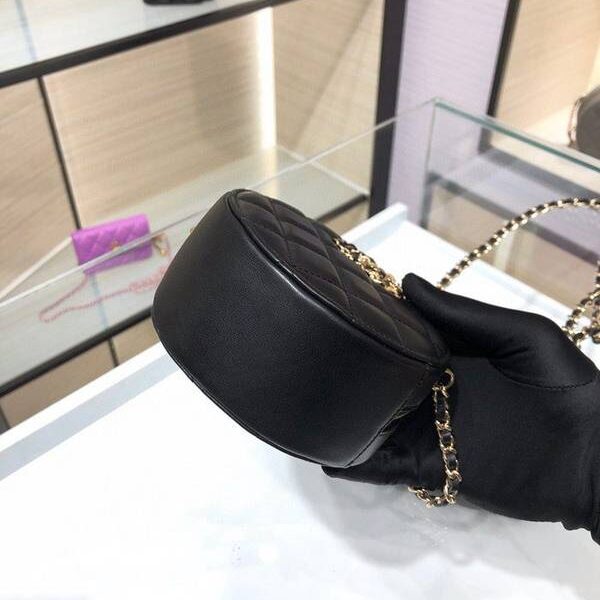 高仿網臺灣chanel挎包chanel 2020秋冬款圓餅鏈條包 魚子醬牛皮 尺寸12cm AP1805Yxxqb10941
