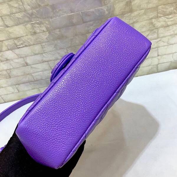 高仿名牌包chanel挎包chanel2020春夏Flap mini 魚子醬牛皮方胖子xxqb11074