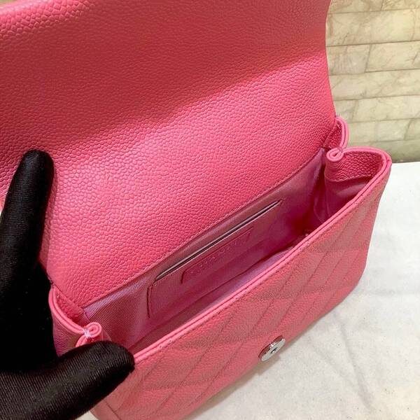 高仿包包批發chanel挎包chanel2020春夏Flap mini 魚子醬牛皮方胖子xxqb11075