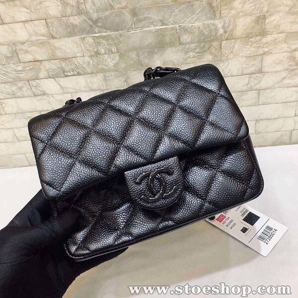 高仿精品批發chanel挎包chanel2020春夏Flap mini 魚子醬牛皮方胖子xxqb11076
