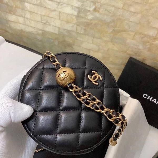 高仿精品chanel挎包chanel mini金球小圓餅 配原版五金和義大利羊皮 精緻的零錢包xxqb11084