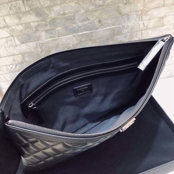 頂級原單chanel手包chanel 經典Boy手拿包 羊皮菱格 80570 80571xxqb11086