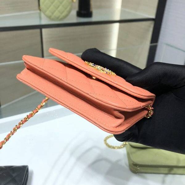 最高等級chanel挎包chanel 2021新品 彩鑽woc mimi包 精緻的小羊皮 經典的菱格紋 AP1942Yxxqb11200