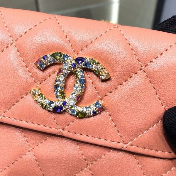最高等級chanel挎包chanel 2021新品 彩鑽woc mimi包 精緻的小羊皮 經典的菱格紋 AP1942Yxxqb11200