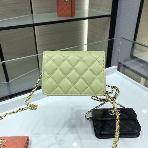 高仿名牌包chanel挎包chanel 2021新品 彩鑽woc mimi包 精緻的小羊皮 經典的菱格紋 AP1942Yxxqb11201